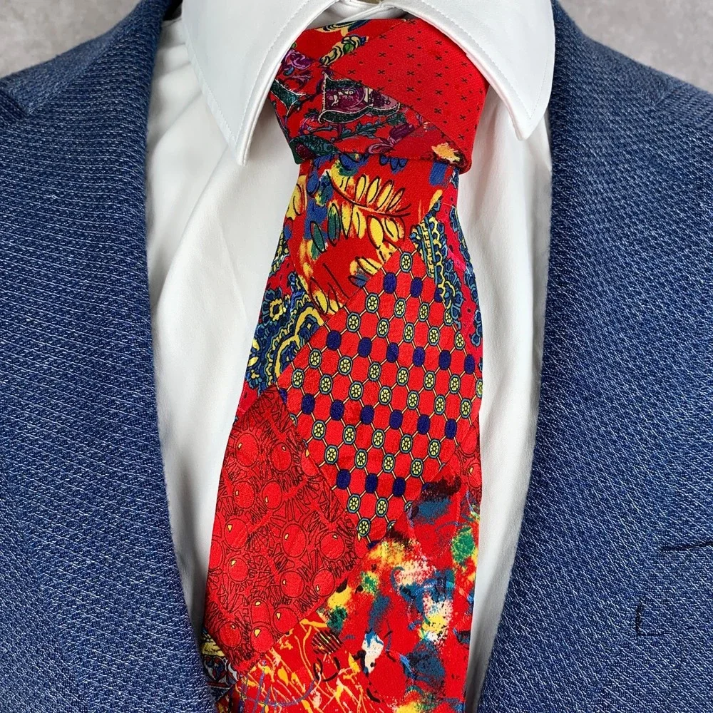 Brioni Necktie Men Patchwork Colorful Business Old Money Modern Dapper